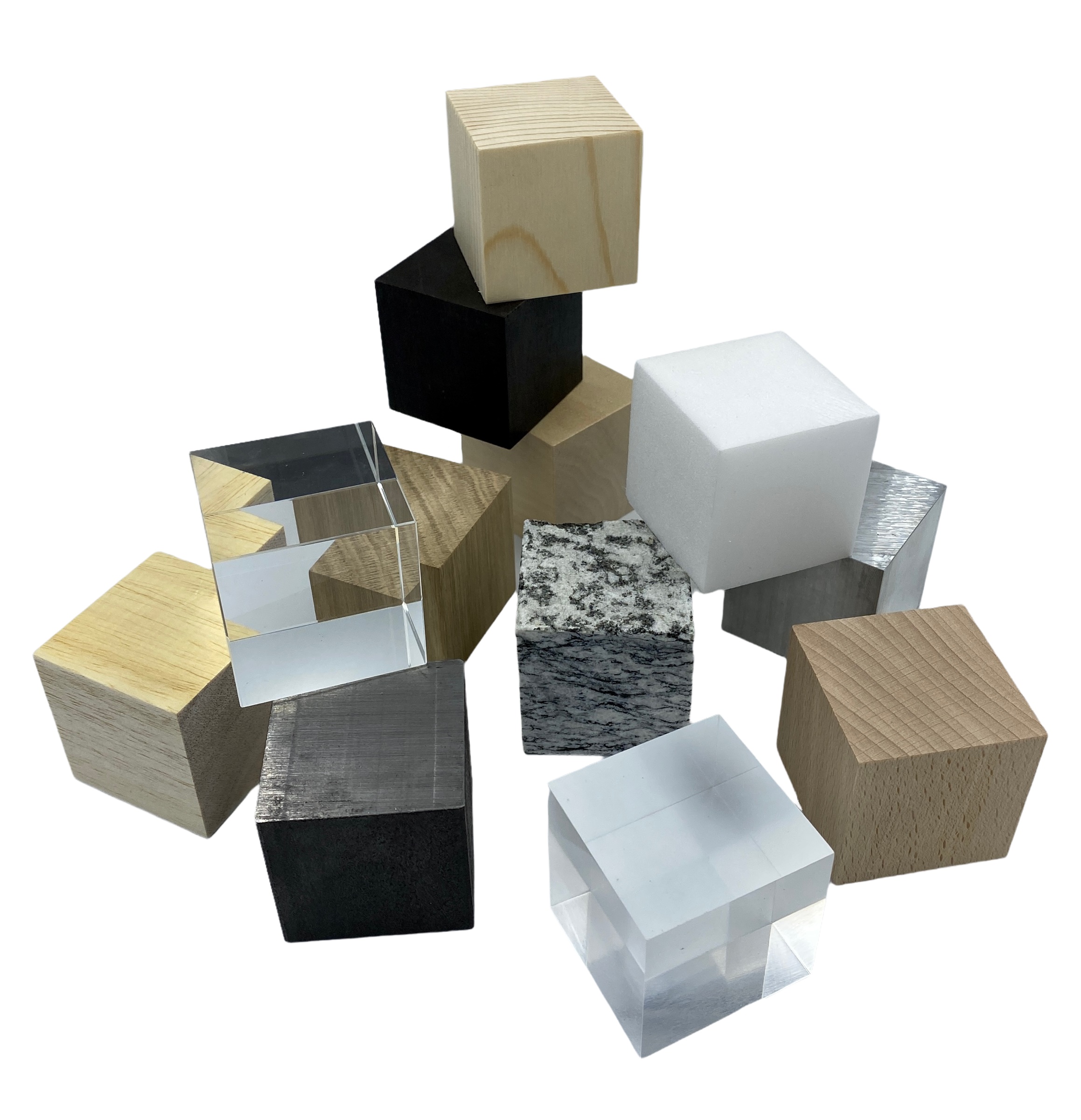 Würfel zur Dichtebestimmung, 12er Satz, 50x50x50mm Würfel zur Dichtebestimmung, 12er Satz, 50x50x50mm