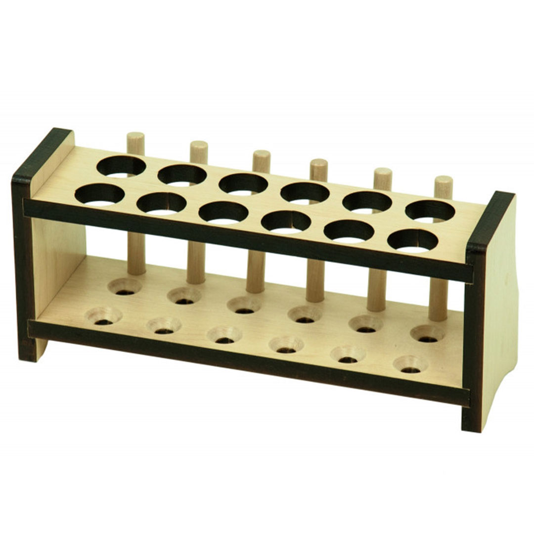 Reagenzglasgestell für 18 Reagenzgläser davon 6 Stäbe, bis D=20mm