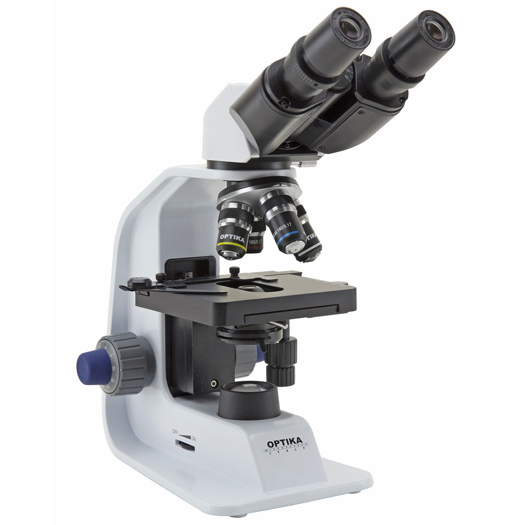 OPTIKA Mikroskop für Schüler binokular, 4x 10x, 40x, 100x mit Öl / Wasser, achromat