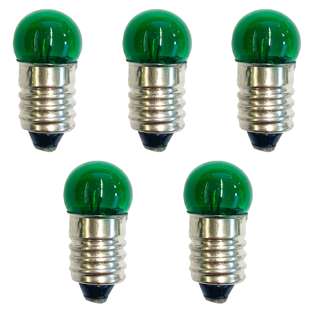 Glühlampen E10,grün, 3,5V/0,2A, 5Stk.