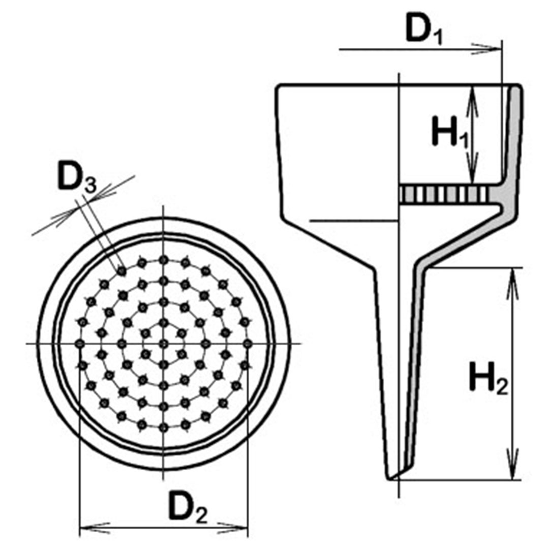 Büchner-Trichter D=62mm, Inh. 70ml