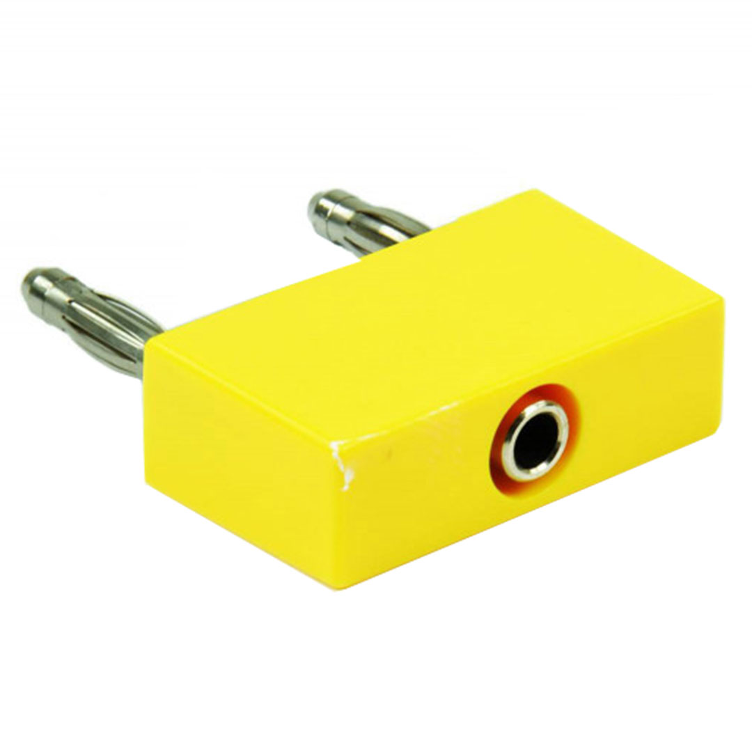 Brückenstecker mit Abgriff, gelb Brückenstecker mit Abgriff, gelb