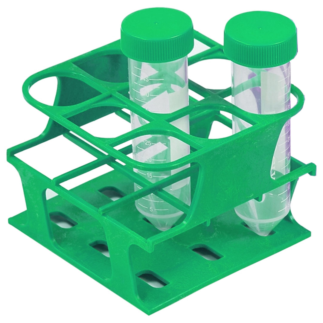 Reagenzglasgestell KS grün für 3x3 Reagenzgläser bis D=30mm