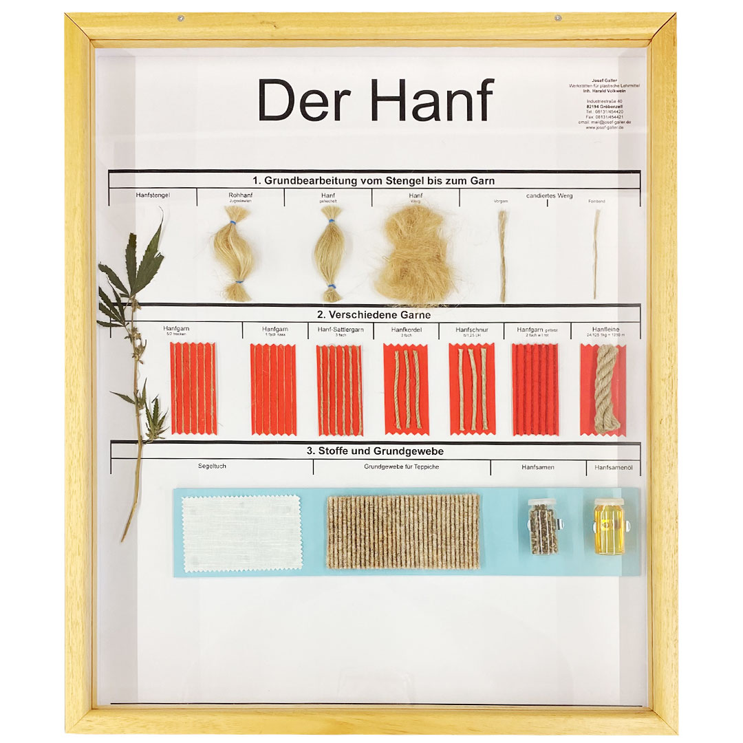 Schaukasten Hanf, im Holzrahmen 50x60 cm
