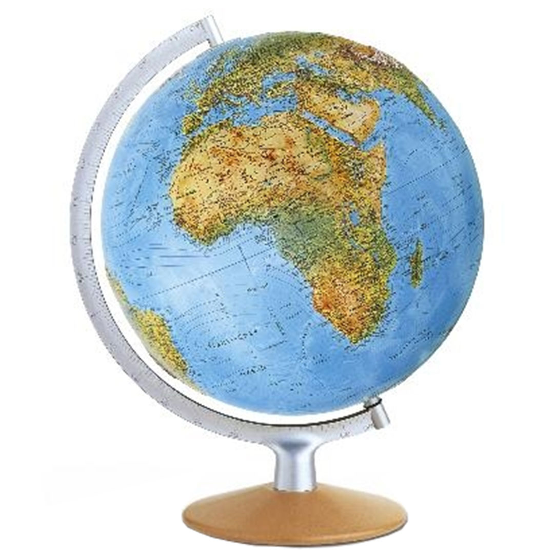 Leuchtglobus D=30cm, phys/pol., 3-D-Oberfläche