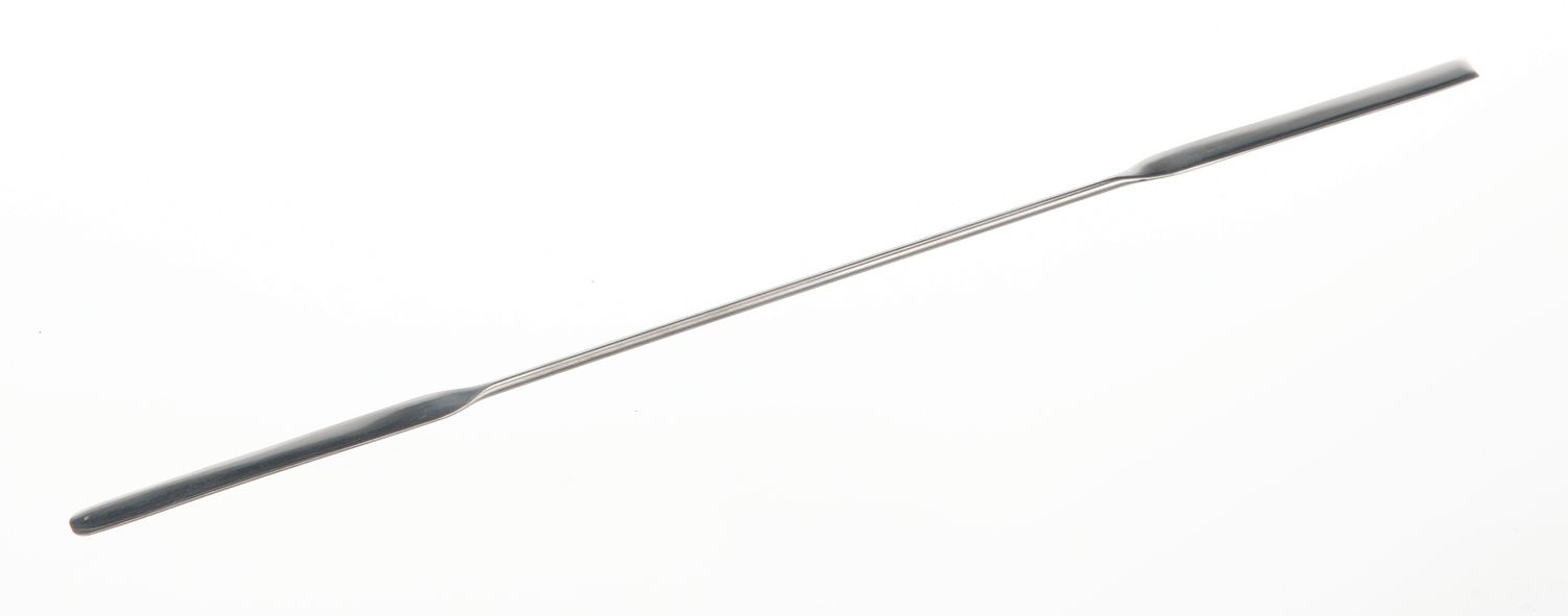 Mikro-Doppelspatel, 210mm, Spitze L=55mm, B=5mm, rostfrei