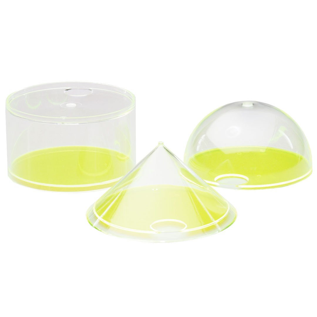 GÜNTER HERRMANN Füllkörper Halbkugel, Zylinder und Kegel