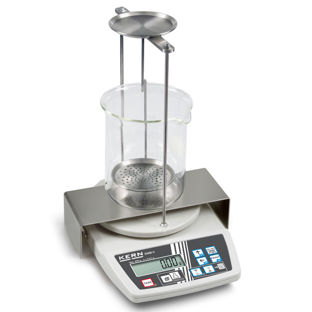 KERN Schulwaage 2000g, 0,01g, KS-Wägeplatte D=150mm mit integrierter Dichtebestimmungsfunktion