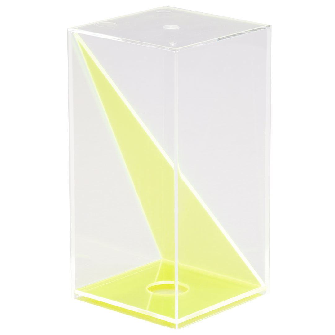 GÜNTER HERRMANN Prisma quadratisch mit beweglichem, dreieckigem Diagonalschnitt