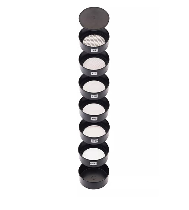 Bodensiebsatz II, Maschenweite: 3,35/1,7/0,43/0,25/0,125/0,071mm Bodensiebsatz II, Maschenweite: 3,35/1,7/0,43/0,25/0,125/0,071mm