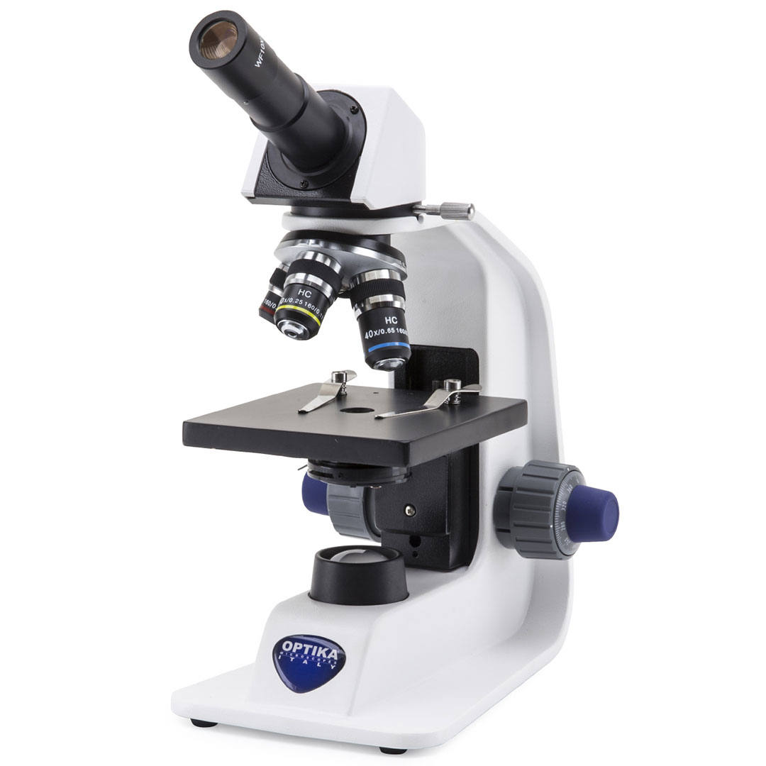 OPTIKA Mikroskop für Schüler monokular, 4x 10x, 40x, achromat