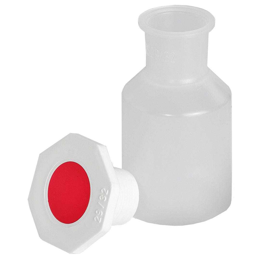 Weithals-Steilbrustflasche PP, 250ml, /NS34/35