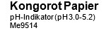 Kongorot Indikator Papier, 100 Streifen