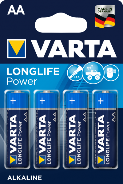 Varta Longlife Power Batterie, AA, LR6, Blister mit 4 Stk.
