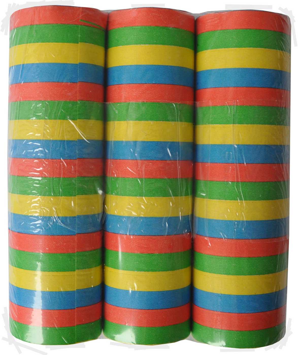 Luftschlangen Streifen 3x18Stk.