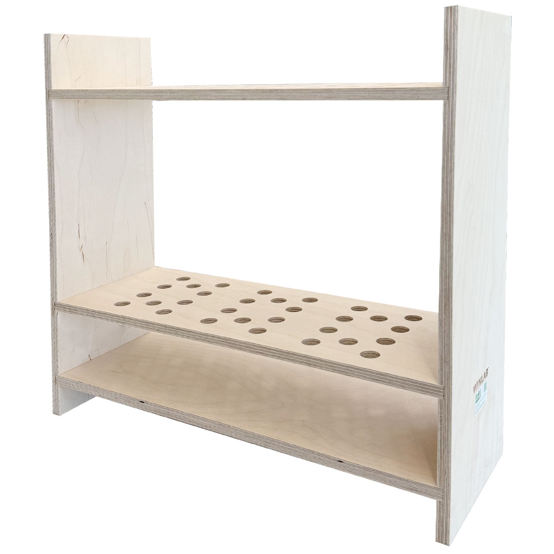 Bürettenabtropfgestell Holz für 30 Büretten bis 50ml