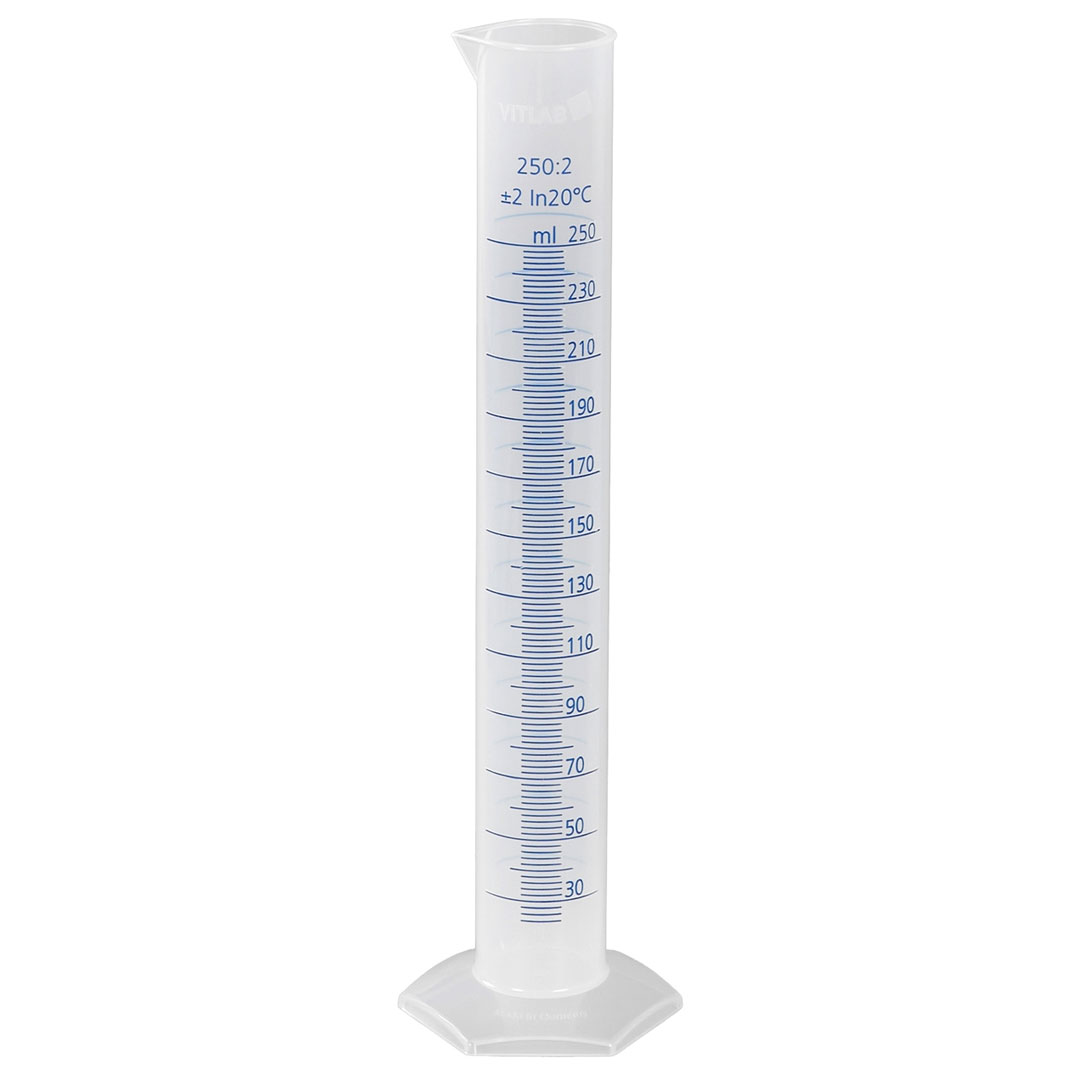 Messzylinder Sechskantfuss, Polypropylen, h.F., 100ml