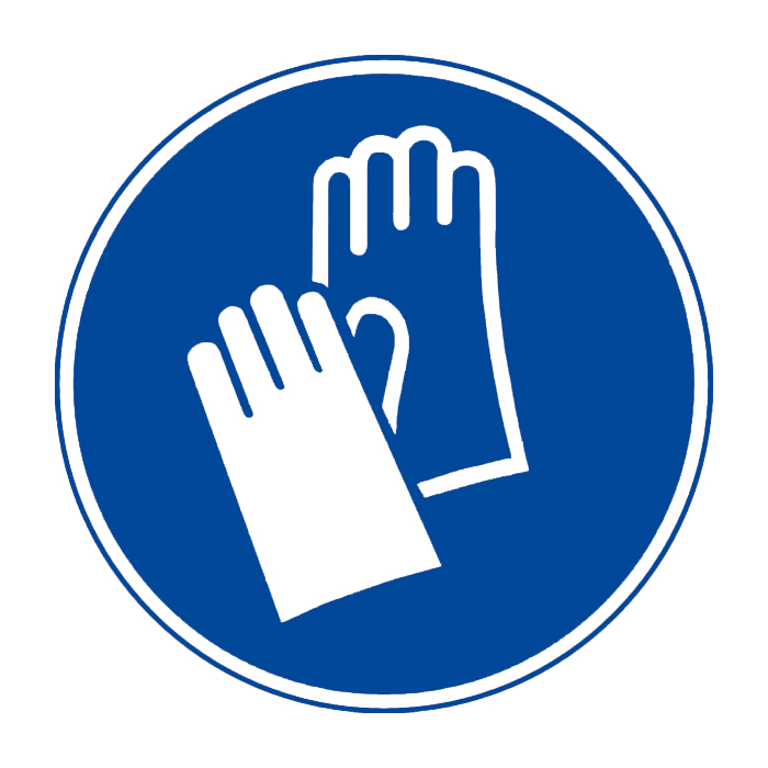 Gebotsschild, Handschuhe, Folie selbstklebend, 50 mm, 6 Stk.