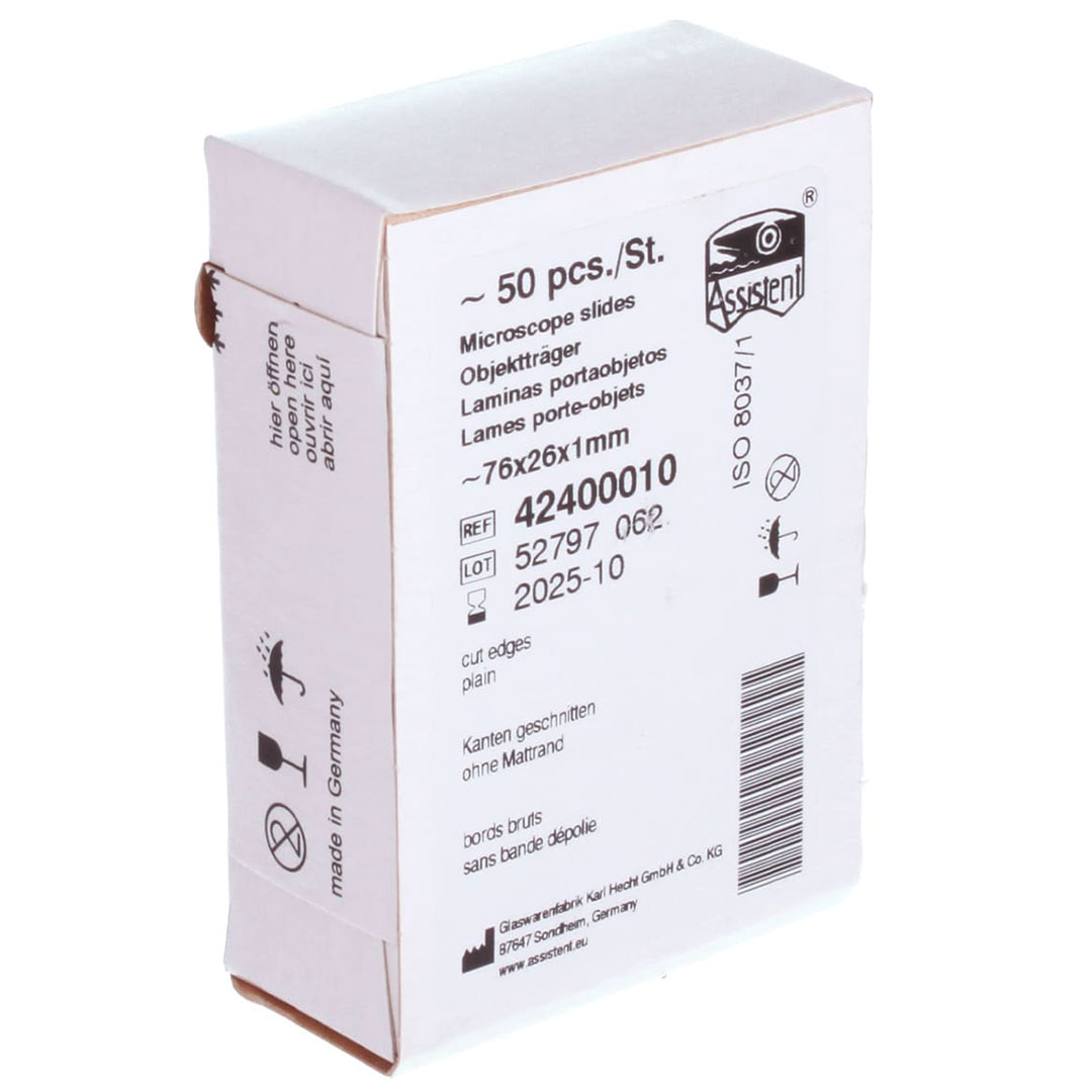 Objektträger 76x26mm, Stärke 1.0mm, unbekantet, 50 Stk.