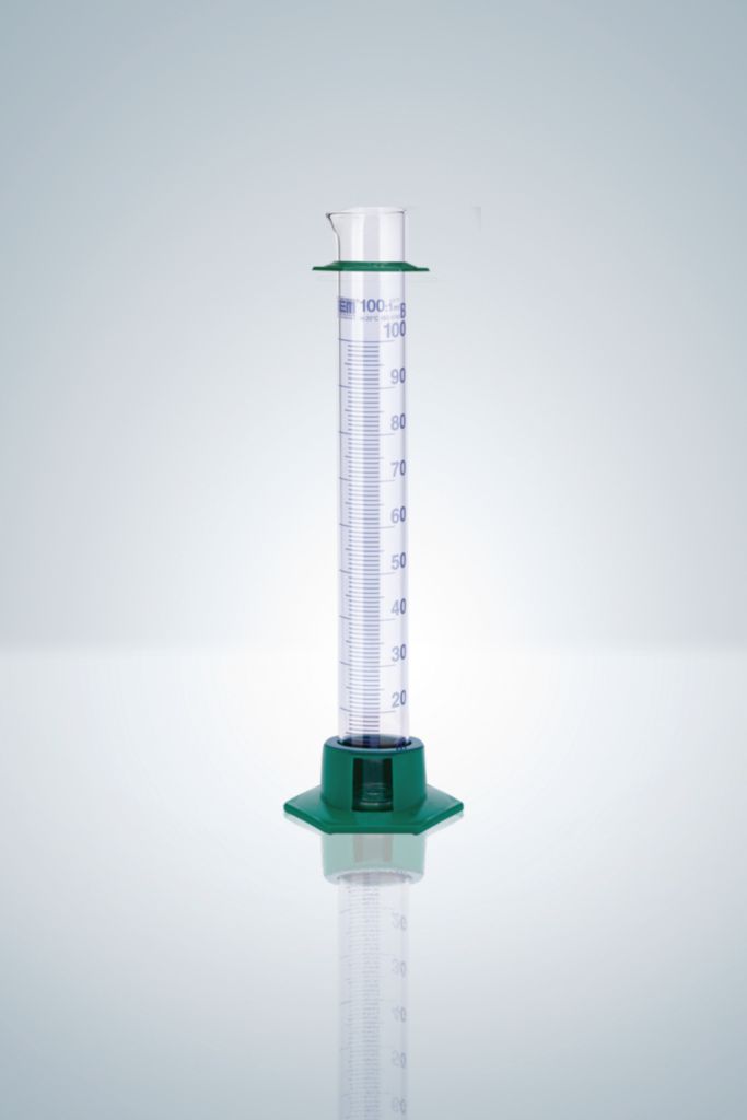 Messzylinder Hirschmann, KS-Fuss, h.F., 250ml, Teilung 2ml