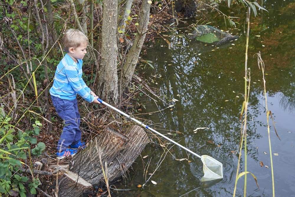 Wasserkescher mit Teleskopstange Wasserkescher mit Teleskopstange