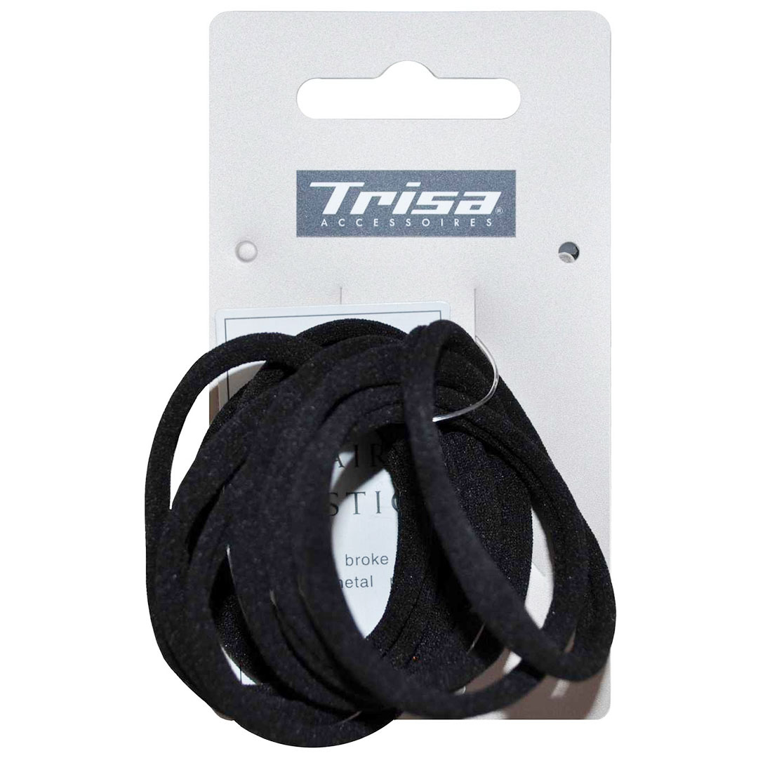 Haargummi schwarz ohne Metal, 7Stk.