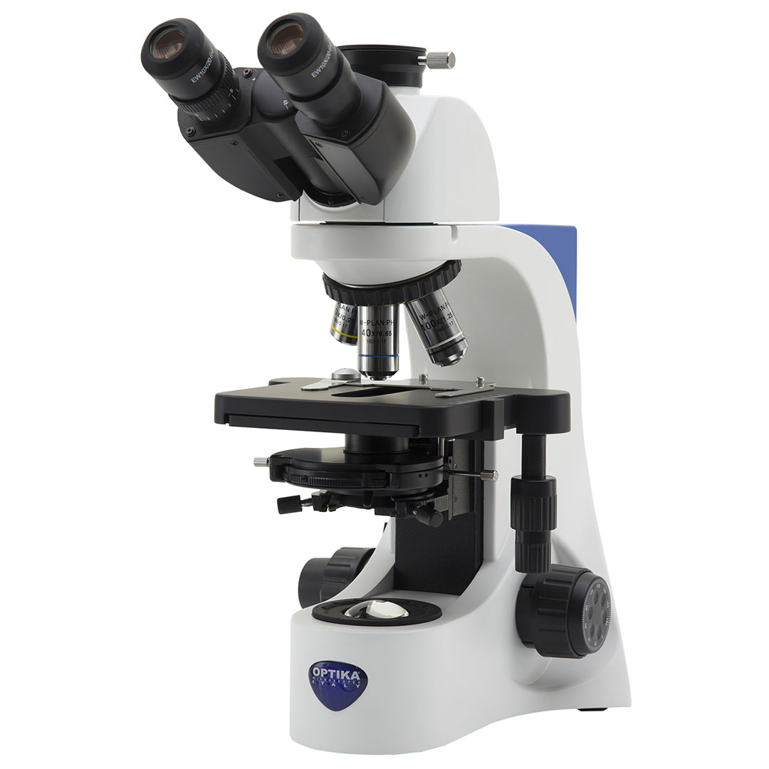 OPTIKA Mikroskop Phasenkontrast trinokular, bis 1000x, Plan