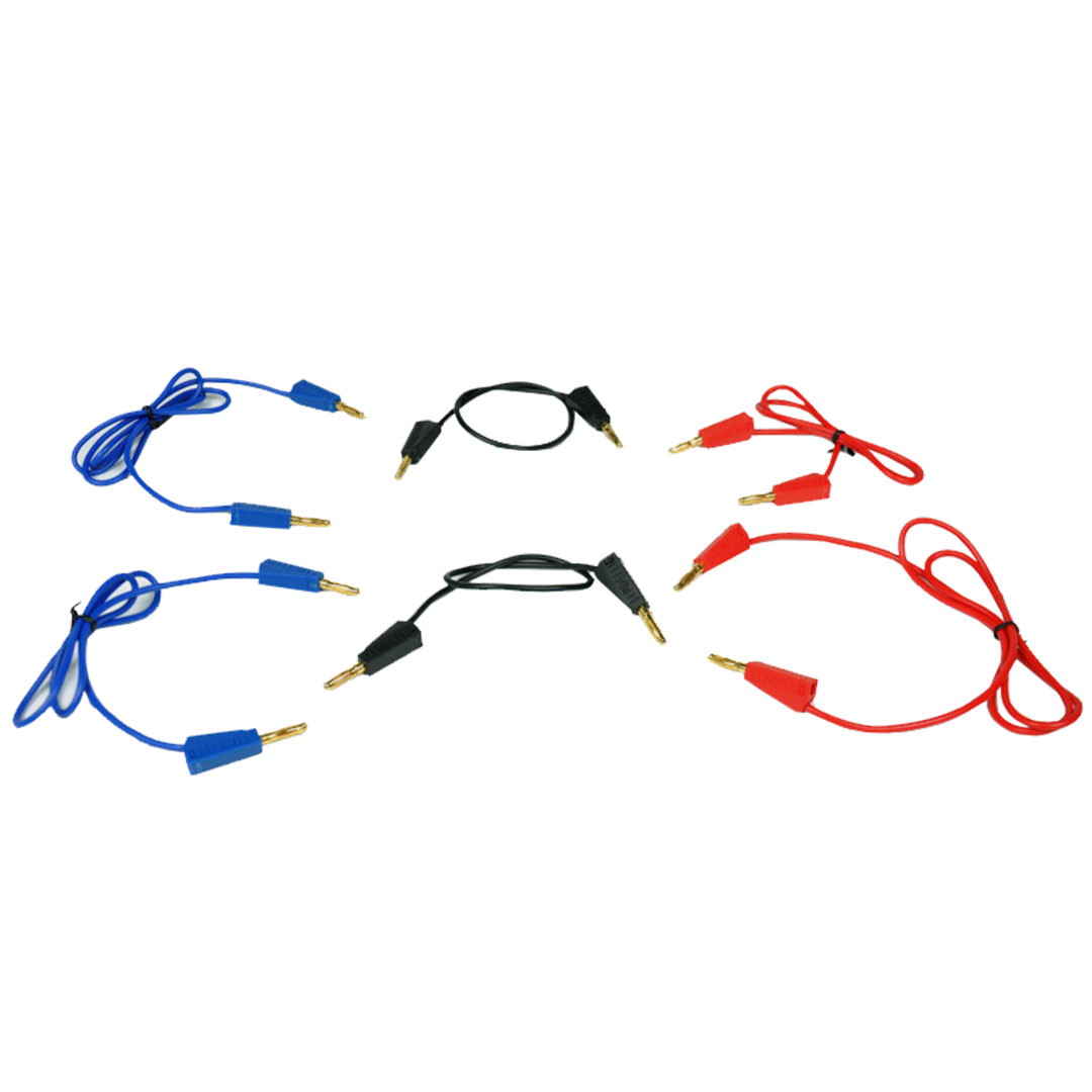 Verbindungskabel, Set best. aus: 2x25cm schwarz, je 1x75cm rot+blau, je 1x50cm rot+blau