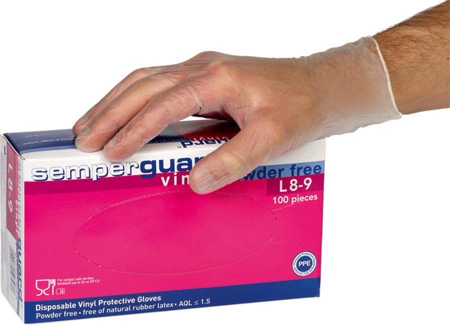 Handschuhe Vinyl, M/ 7-8, gepudert, 100Stk.