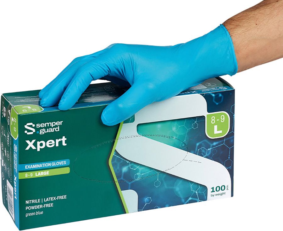 Schutzhandschuhe Semperguard XPERT Nitril, L, 8-9, 100Stk.