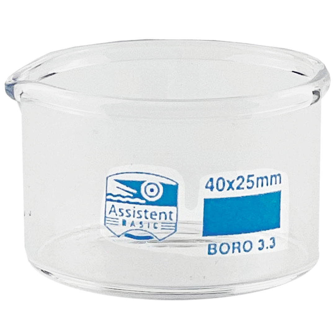 Kristallisierschale Boro 3.3 mit Ausguss, D=115mm, H=65mm, 500ml
