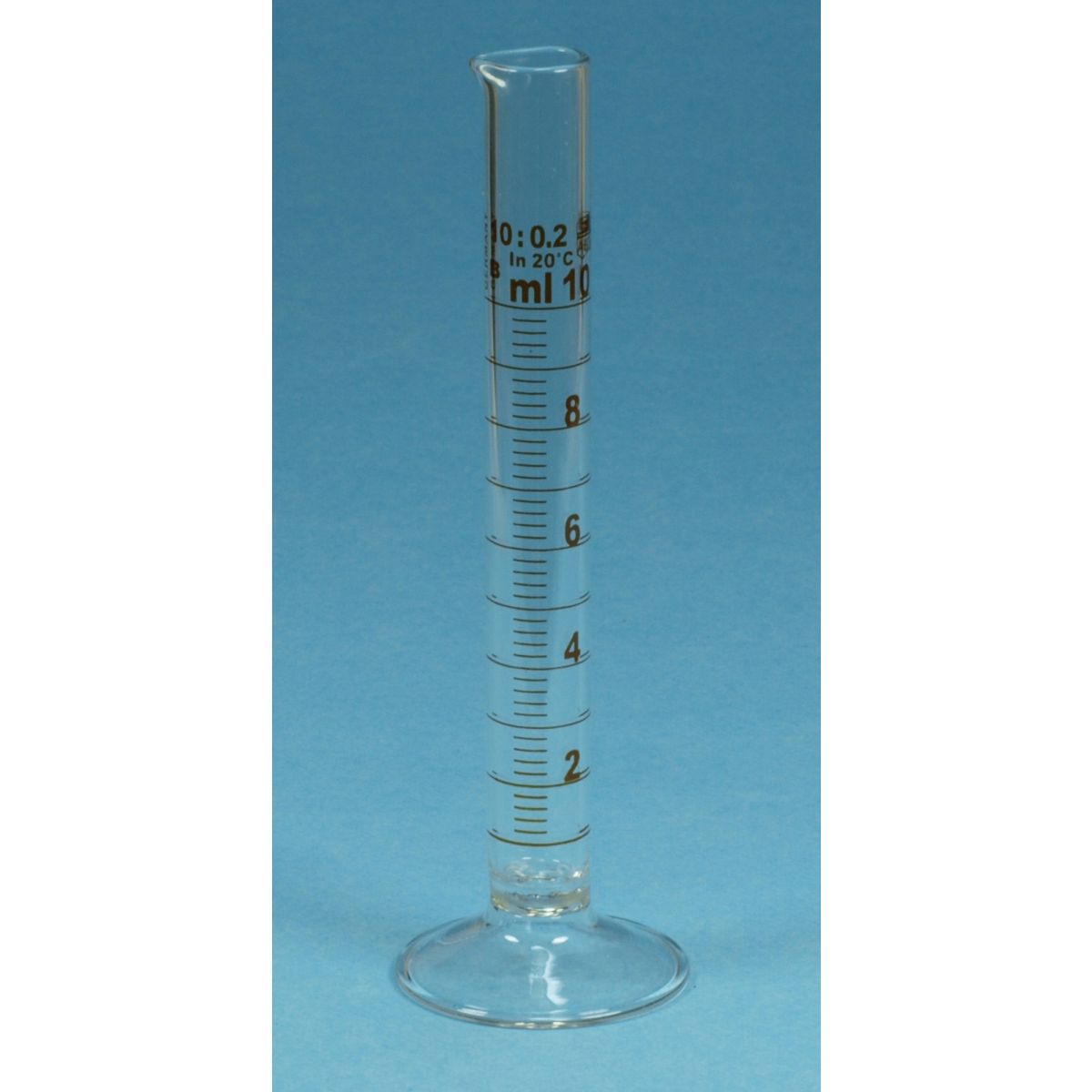 Messzylinder, Rundfuss, h.F. 250ml, Teilung 2ml