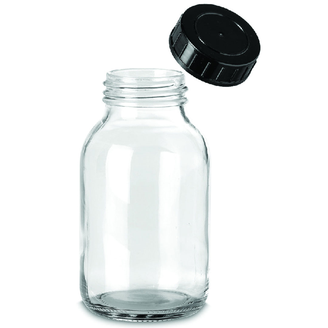 Pulvis Glas, 100ml, weiss, mit Deckel GL40