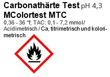 Carbonathärte, MColortest, 300Tests, Typ MTC
