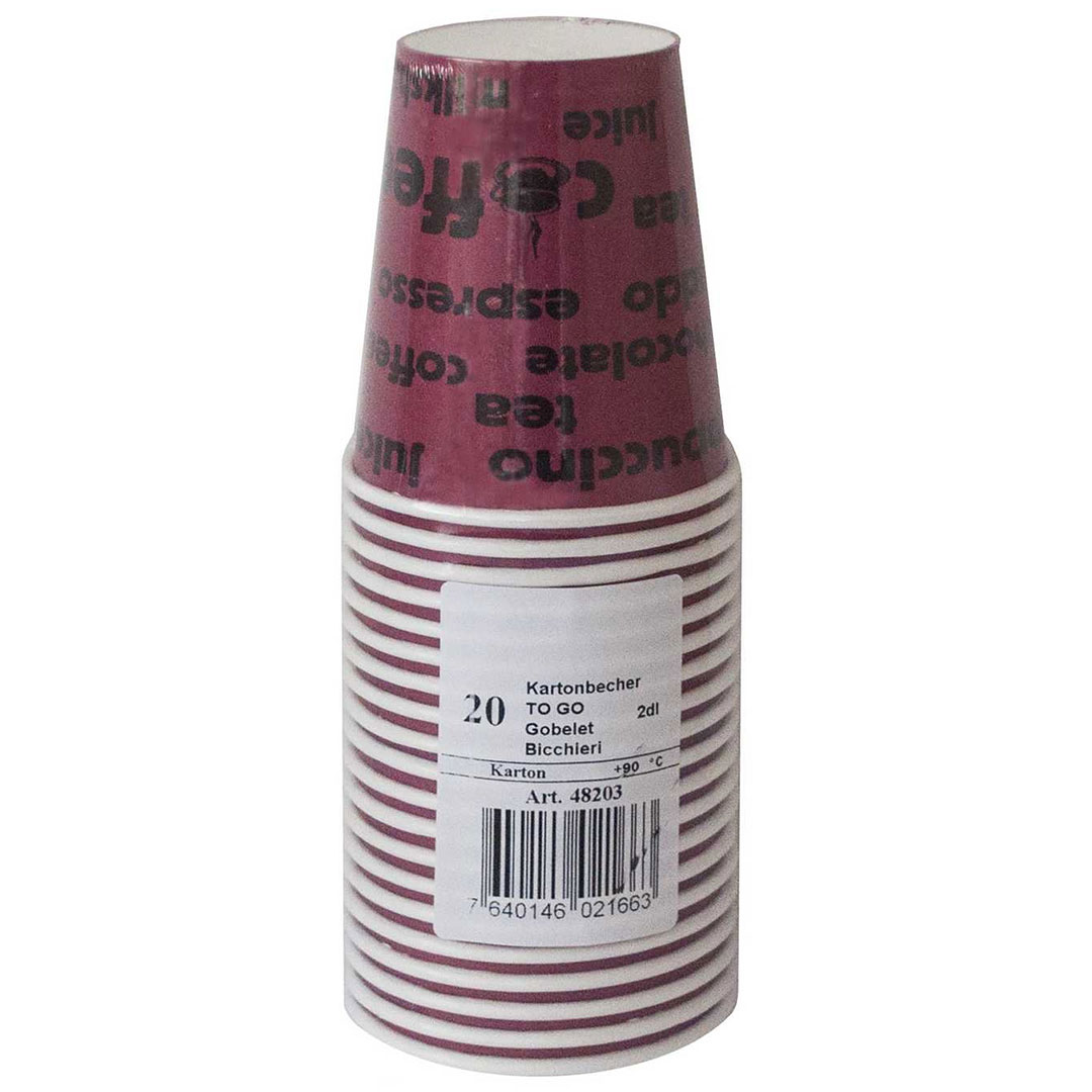 Becher aus Karton 2dl 20Stk. Becher aus Karton 2dl 20Stk.