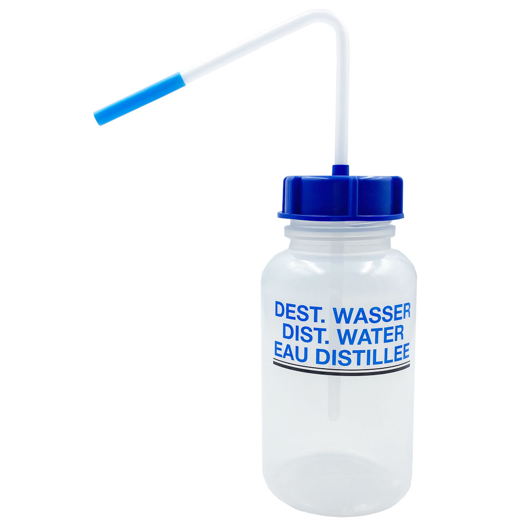 Spritzflasche Dest.-Wasser weith. 250ml, Farbcode blau Spritzflasche Dest.-Wasser weith. 250ml, Farbcode blau