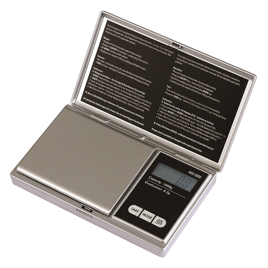 PESOLA digitale Taschenwaage 1000g, 0,1g, silber