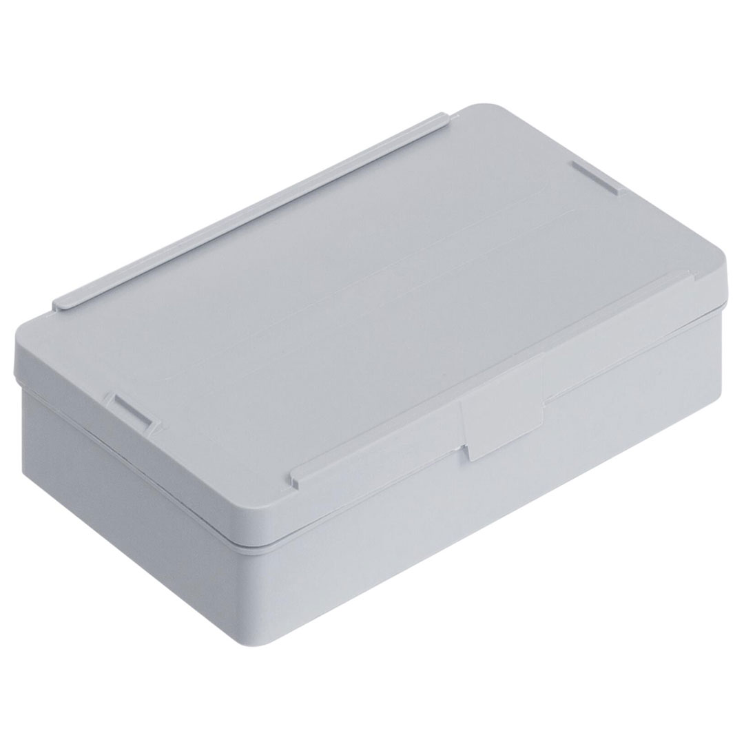 WEZ Behälter mit Scharnierdeckel FlipTopBox 13,6x8,7x3,5 cm grau