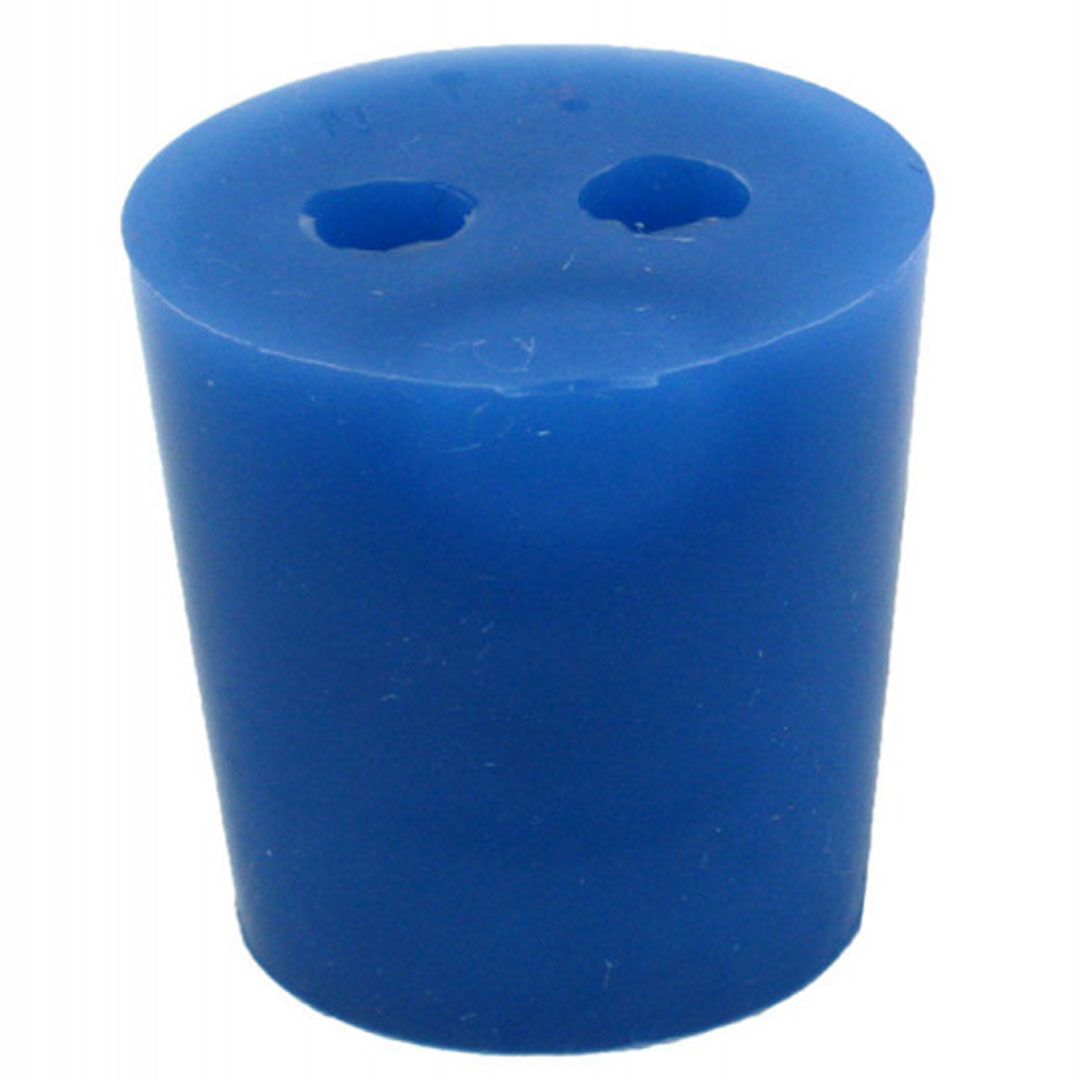 Stopfen Silikon 26/32mm, H=30mm mit 2 Loch D=7,5mm