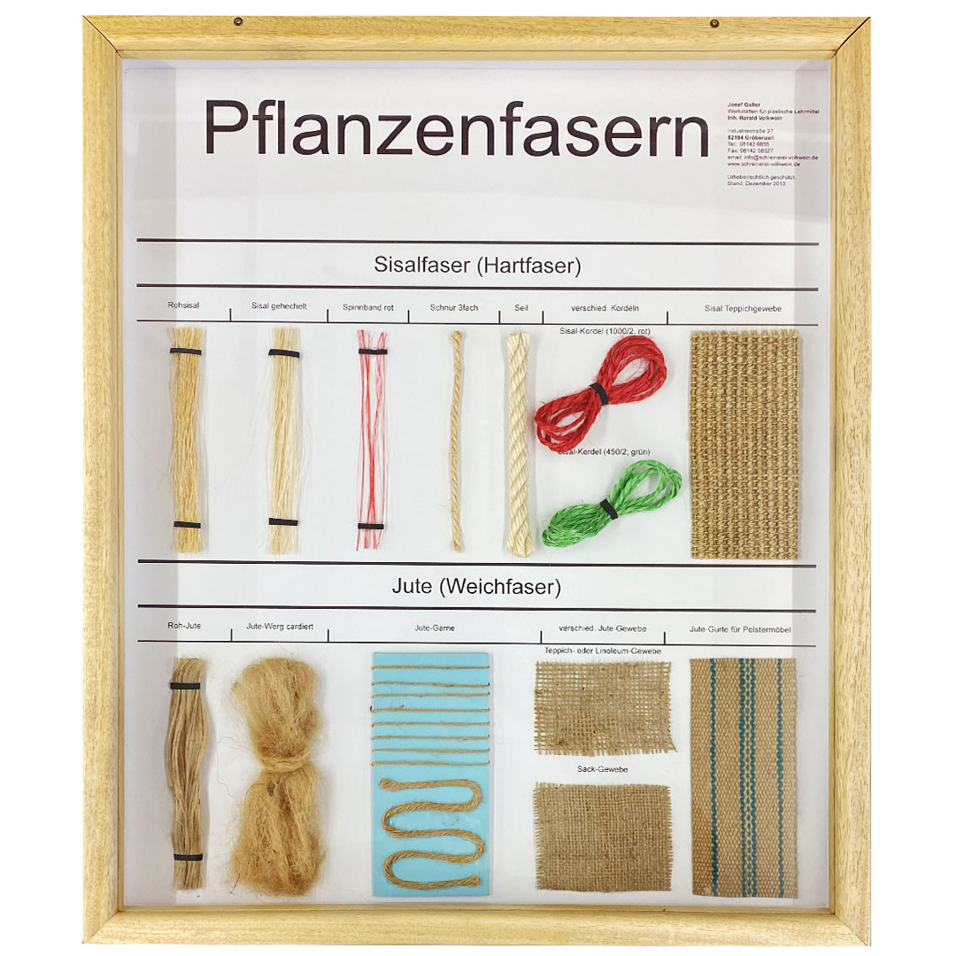Schaukasten Pflanzenfasern, im Holzrahmen 50x60 cm