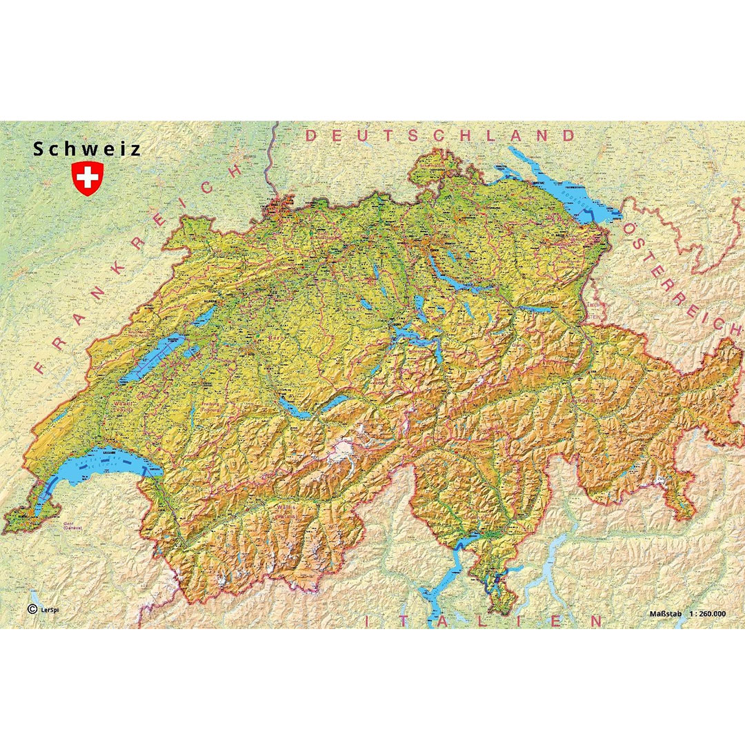 Bodenpuzzle Schweiz, nach Kanton ausgeschnitten