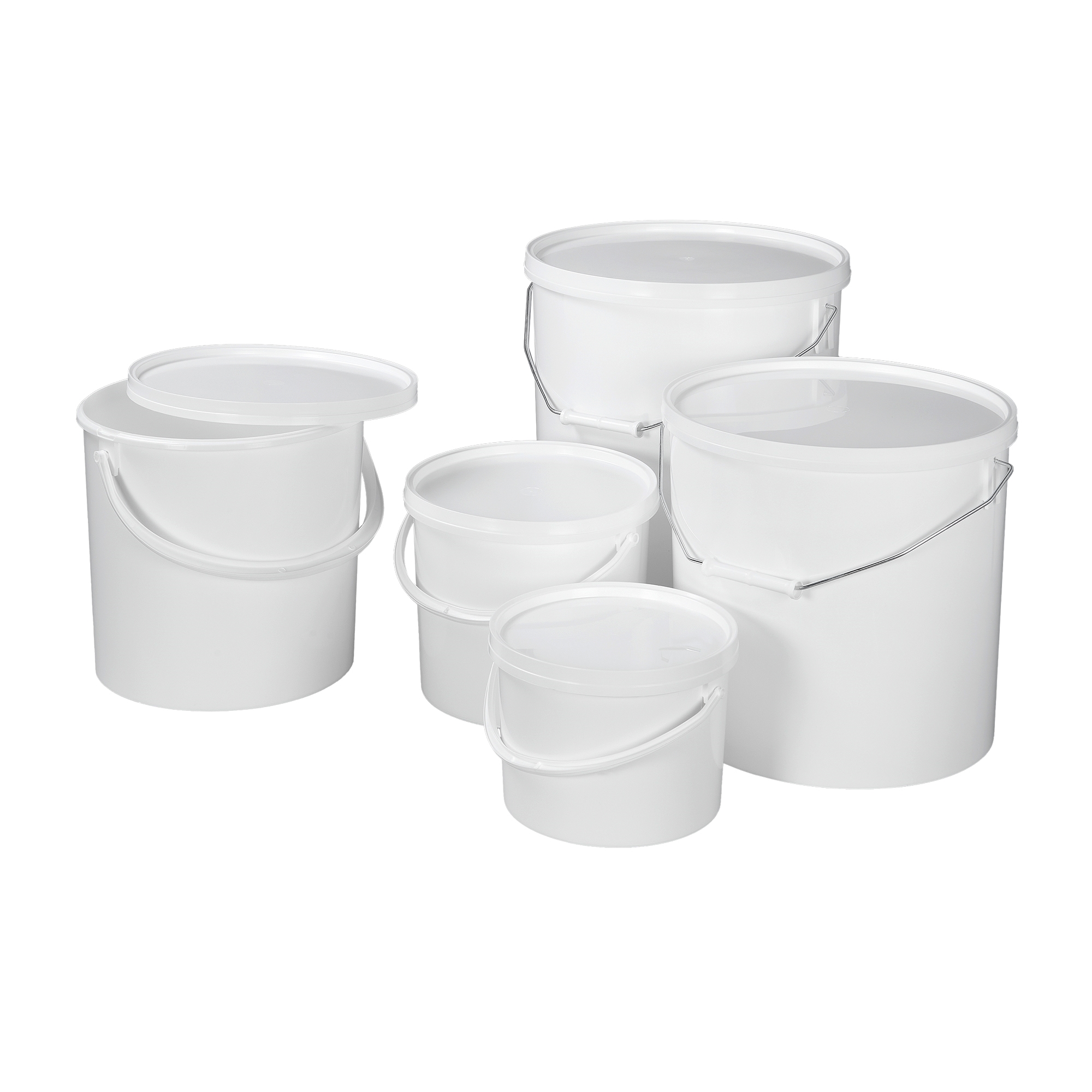 Eimer inkl. Deckel weiss, PP 5Liter, D=22cm, Höhe=19cm