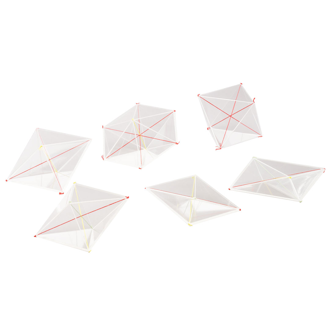 GÜNTER HERRMANN Hohlkörper Kristallgittermodelle, 6-teilig