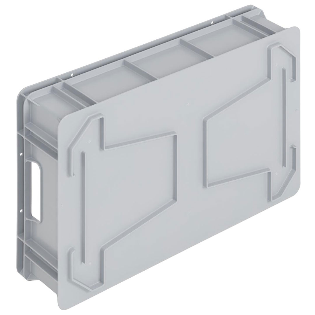 WEZ Stapelbehälter mit Durchfassgriff Logiline LL 60x40x14,5 cm grau