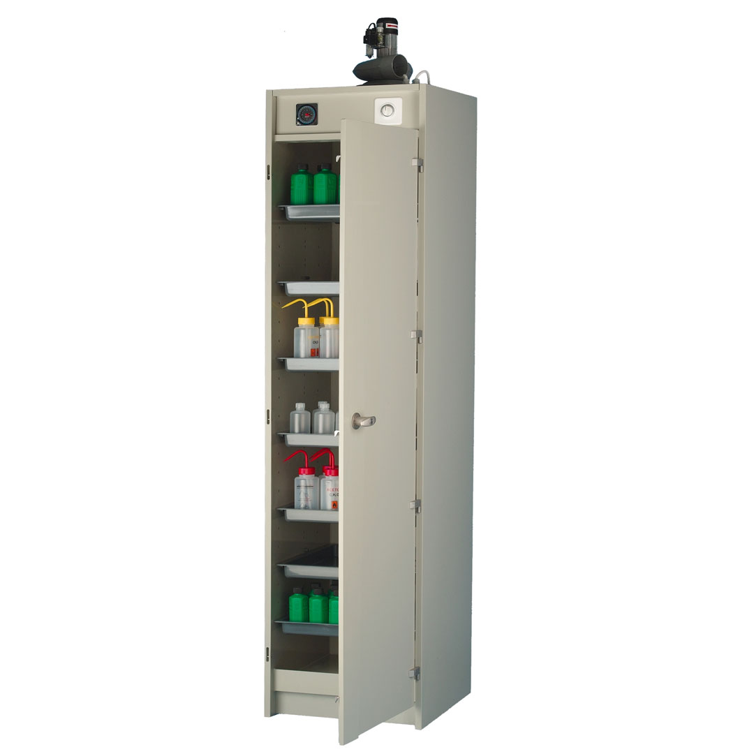 Säure- und Chemikalienschrank aus PP, SM500 mit Ventilator und Schaltuhr