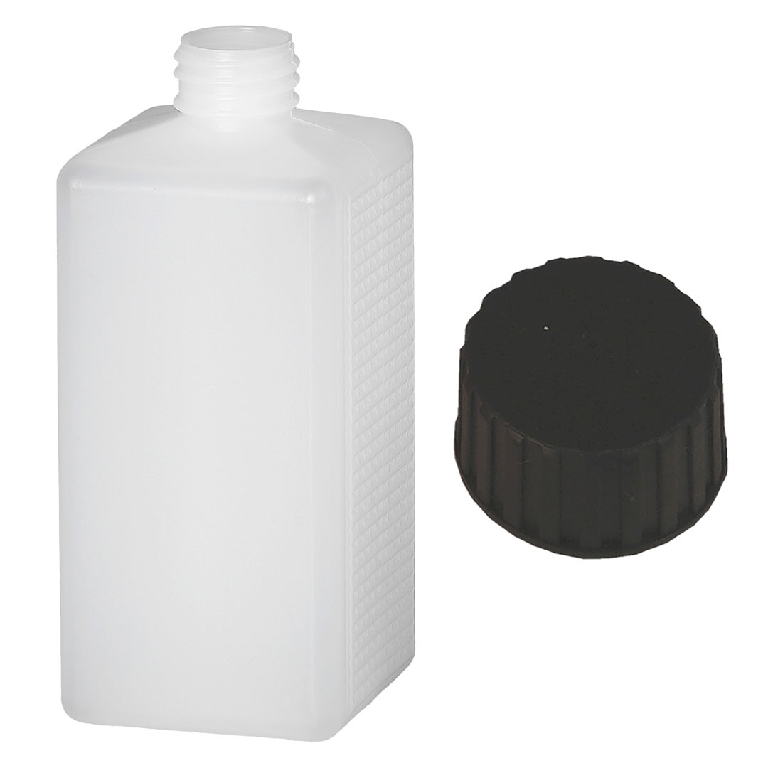 Verpackungsflasche, 500ml, enghals, PE-HD mit Deckel