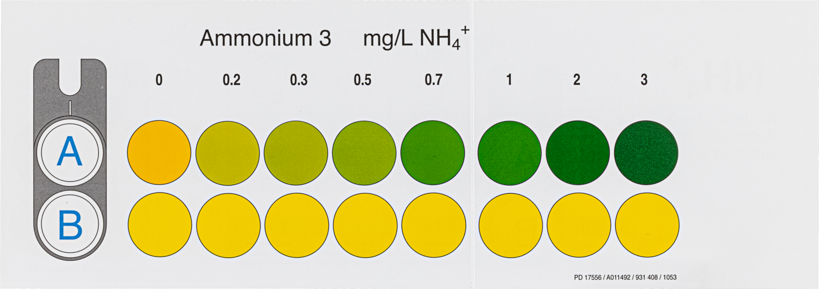 Ammonium 3, 0,2-3,0 mg/l, NH4+,Visocolor ECO, 50 Test