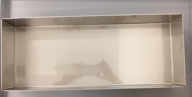 Auffangwanne, Cr-Ni-Stahl, 500x200mm, H=ca. 80mm Auffangwanne, Cr-Ni-Stahl, 500x200mm, H=ca. 80mm