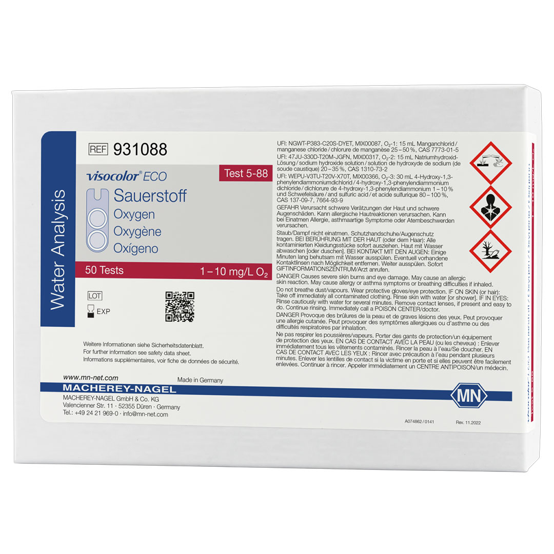 MACHEREY-NAGEL Sauerstoff  0-1-2-3-4-6-8-10 mg/l O2  Visocolor ECO, 50Best.