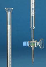 Büretten 10ml, Boro 3.3, mit Schellbachstreifen, mit Glas-Küken